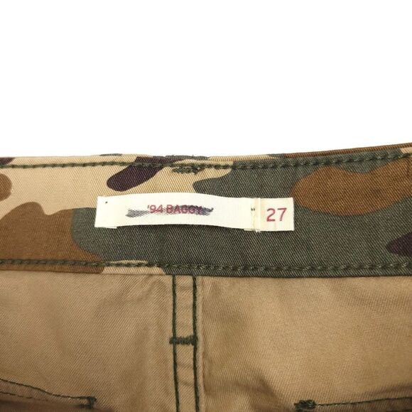 LEVIS 94 Baggy Cargo Straight Leg Military Parachute Pant Green Camo Army 27x30 - Picture 7 of 9